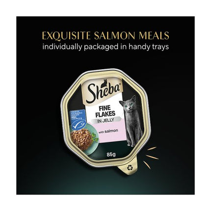 SHEBA Fine Flakes Cat Tray with Salmon Jelly 85g