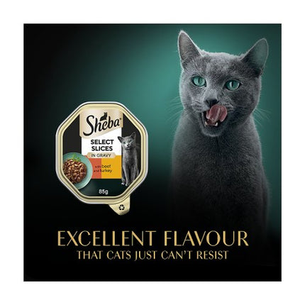 SHEBA Select Cat Tray Beef and Turkey Gravy 85g