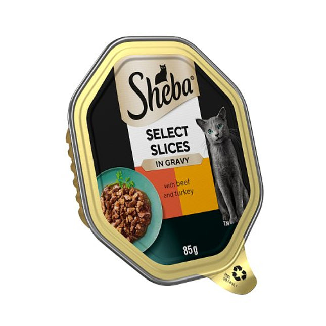 SHEBA Select Cat Tray Beef and Turkey Gravy 85g