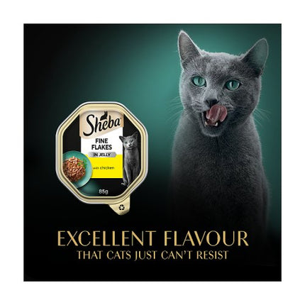 SHEBA Fine Flakes Cat Tray with Chicken Jelly 85g