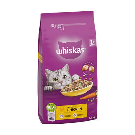 Whiskas Adult Cat Dry Food with Chicken 1+ 1.9kg