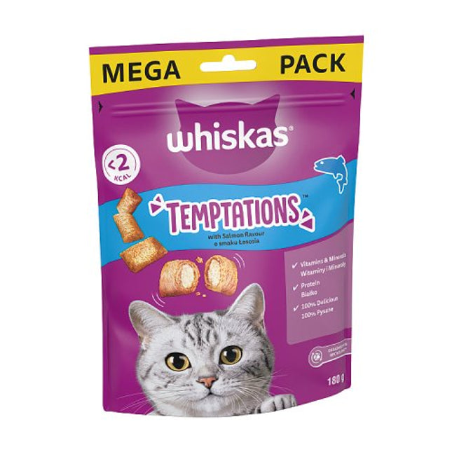 WHISKAS Temptations Cat Salmon Flavour 180g