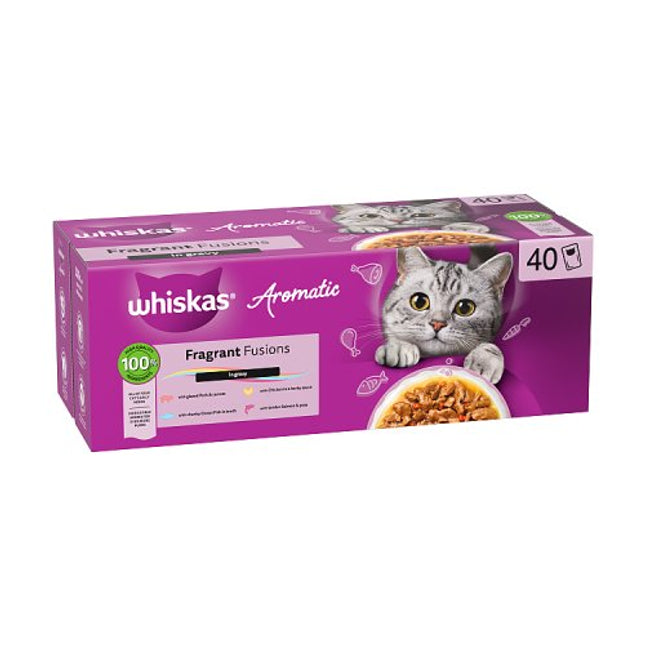WHISKAS 1+ Pouches Aromatic Fusion in Gravy 40x85g