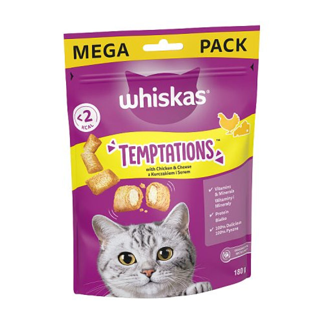 WHISKAS Temptations Cat Chicken & Cheese 180g