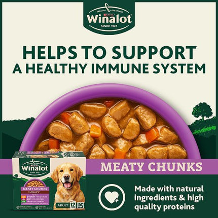 Winalot Meaty Chunks Mixed in Gravy Wet Dog Food 12 x 100g pack alternate view 2