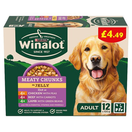 Winalot Meaty Chunks Mixed in Jelly Wet Dog Food 12x100g £4.49