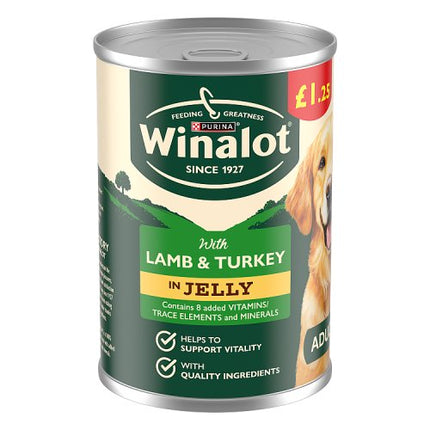 Winalot Cans Lamb Turkey Wet Dog Food 400g