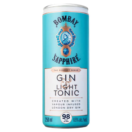 Bombay Sapphire & Light Tonic Can 250ml