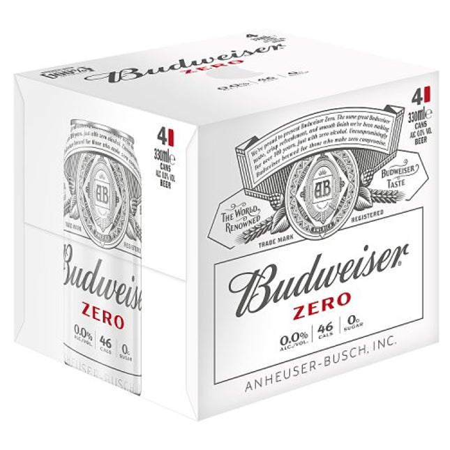 Budweiser Alcohol Free Lager Can 4 x 330ml