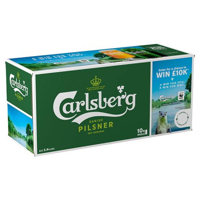 Carlsberg Danish Pilsner Lager Beer Can 10 x 440ml