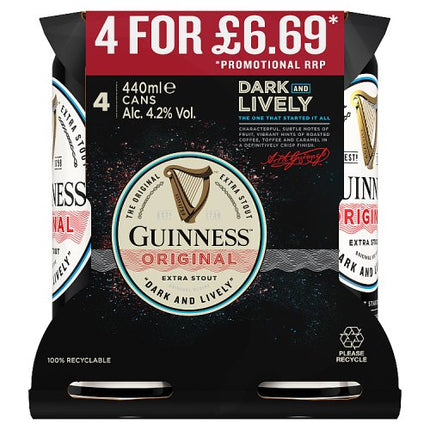 Guinness Draught 440ml Cans 4 pack