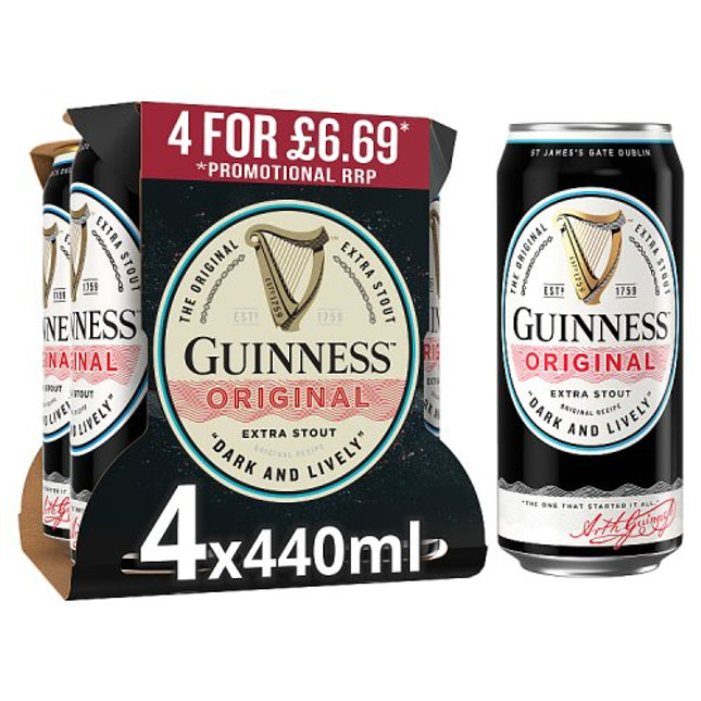 Guinness Draught 440ml Cans 4 pack