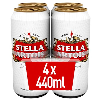 Stella Artois Lager Can 4 x 440ml