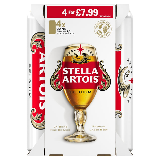 Stella Artois Pint Can 4 x 568ml