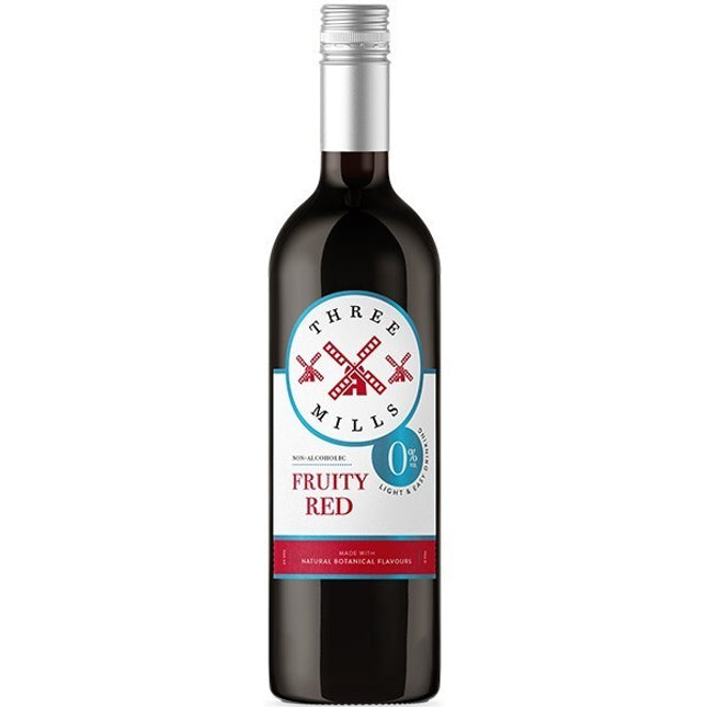 Three Mills Alcohol Free 0 Fruity Red Wine 75cl bottle