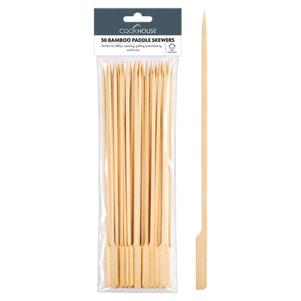 BAMBOO PADDLE SKEWERS 50PK 25CM