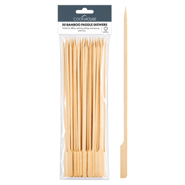BAMBOO PADDLE SKEWERS 50PK 25CM