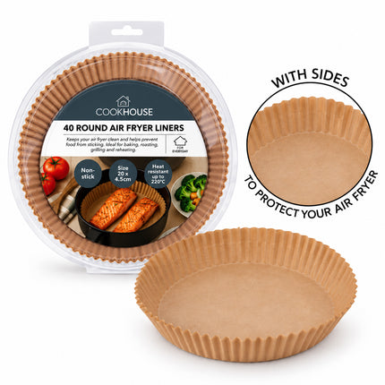 AIR FRYER LINERS ROUND PK40 20CM