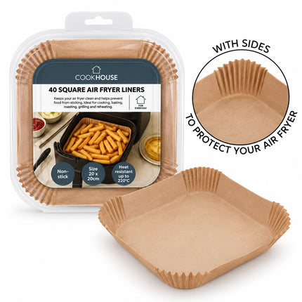 AIR FRYER LINERS SQUARE PK40 20CM