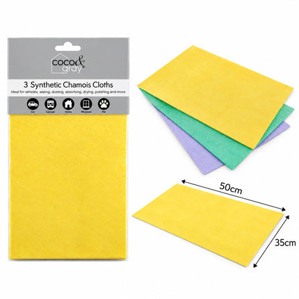 Coco & Gray Jumbo Synthetic Chamois Cloths 3pk