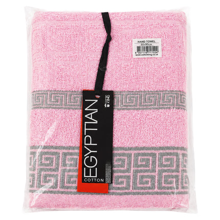 Hand Towel 50x90cm 3Pk - Greek Key Blush