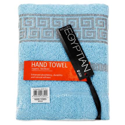 Hand Towel 50x90cm 3Pk - Greek Key Teal