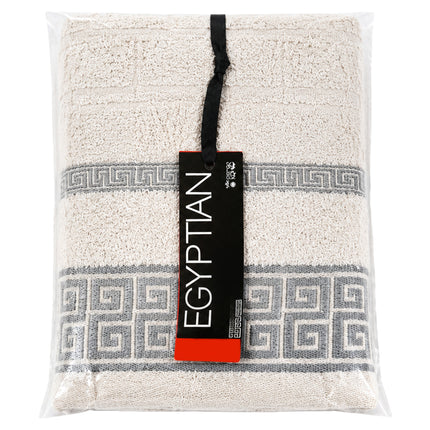 Hand Towel 50x90cm 3Pk - Greek Key White