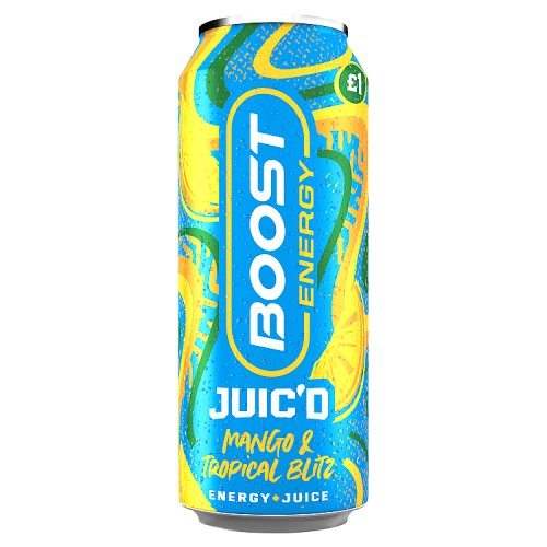 Boost Energy Juic d Mango 500ml 12 x 500ml Boost Soft Drinks Energy Drink Cans MegaRetailer