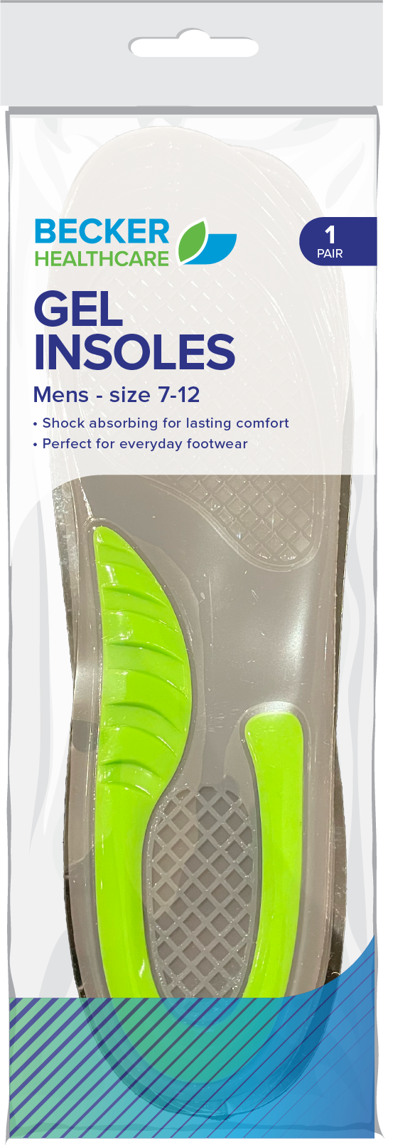 Becker Gel Insoles Mens 1 x 1pc Becker More Toiletries MegaRetailer
