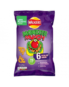 Walkers Monster Munch Pickled Onion Snacks 6x20g