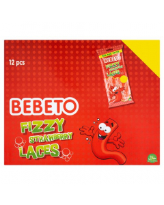 Bebeto Fizzy Strawberry Laces 220g