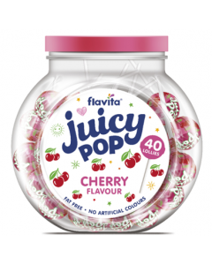 Flavita Juicy Pop Lollies Cherry Jar 400g