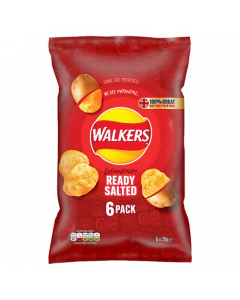 Walkers Ready Salted Potato Crisps 6x25g