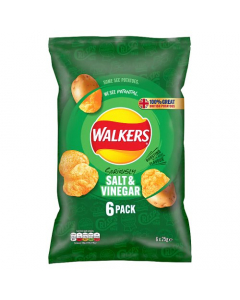 Walkers Salt & Vinegar Potato Crisps 6x25g