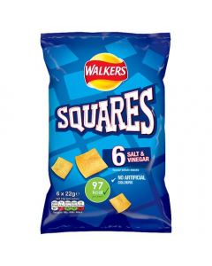 Walkers Squares Salt & Vinegar 6x22g