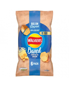Walkers Oven Baked Cheese & Onion 6x22g