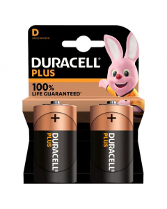 Duracell Plus Power D 2pk Alkaline Batteries