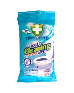 Green Shield Toilet Cleaning Anti-Bacterial Wipes 40 Wipes