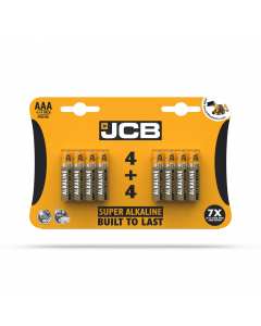  JCB AAA Super Alkaline Batteries 8Pack