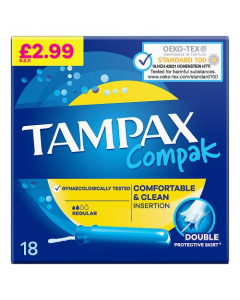 Tampax Compak Regular Tampons 18 Pack