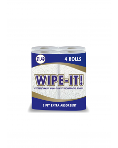 Wipe it Kitchen Towel 2 Ply White 4r