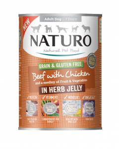 Naturo Adult Dog Grain & Gluten Free Beef with Chicken 390g