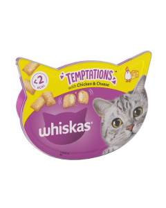 Whiskas Temptations Adult 1+ Cat Treats Chicken & Cheese 60g