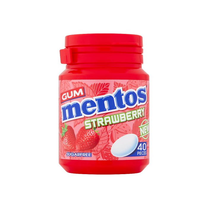 Mentos Gum 40pc Bottle Strawberry 6 x 40pc Mentos Chewing