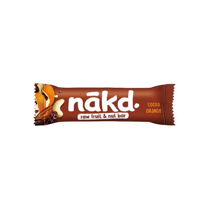 Nakd Bars, Cocoa Orange Raw Fruit and Nuts, Gluten Free, Vegan, 18 Count